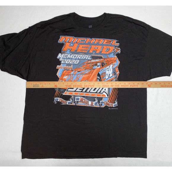 3XL Michael Head Jr Graphic Print Dirt Track Racing Tee T-Shirt New without Tag - Picture 2 of 11